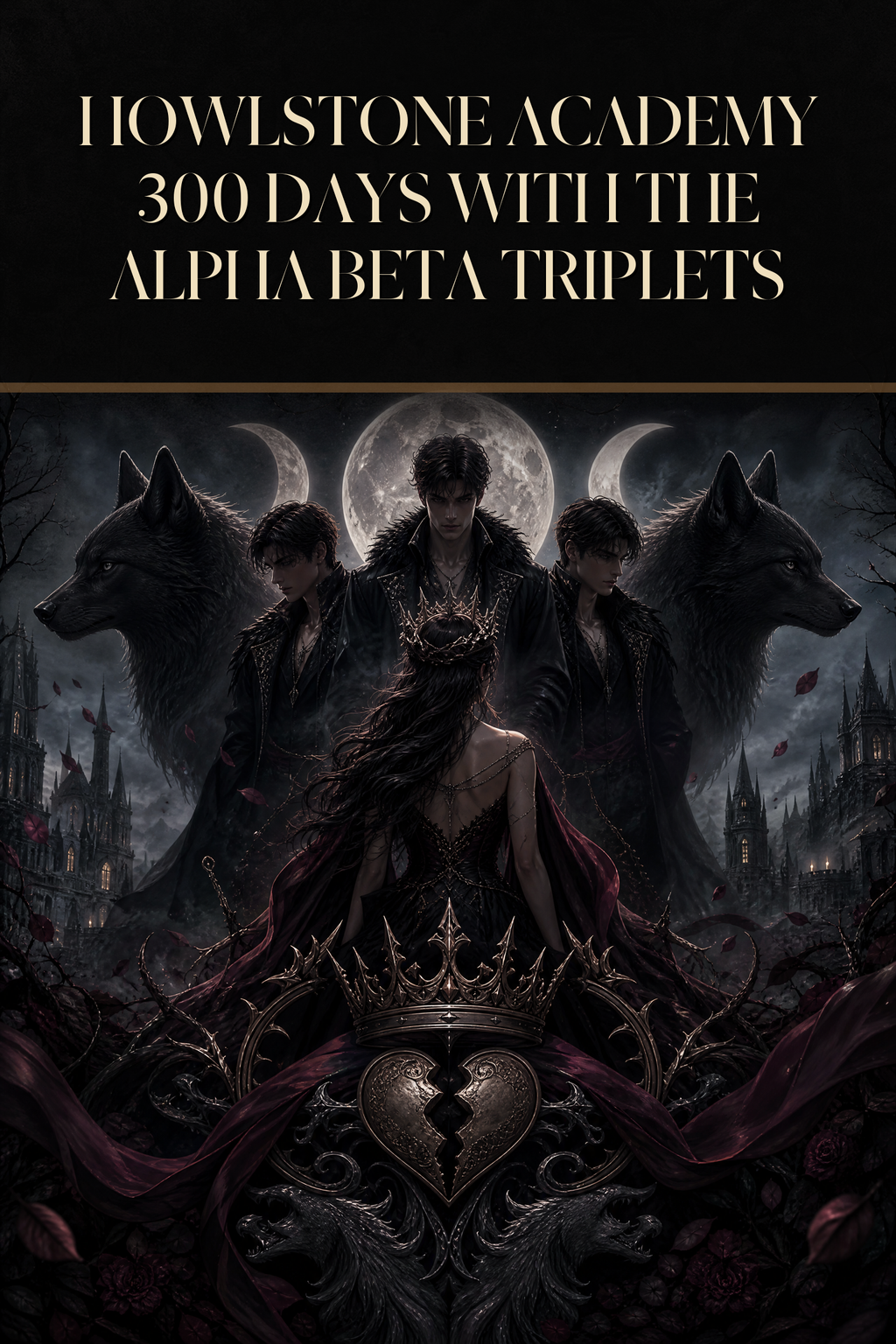 Howlstone Academy 300 Days With The Alpha Beta Triplets - Blackcrest Books cover art
