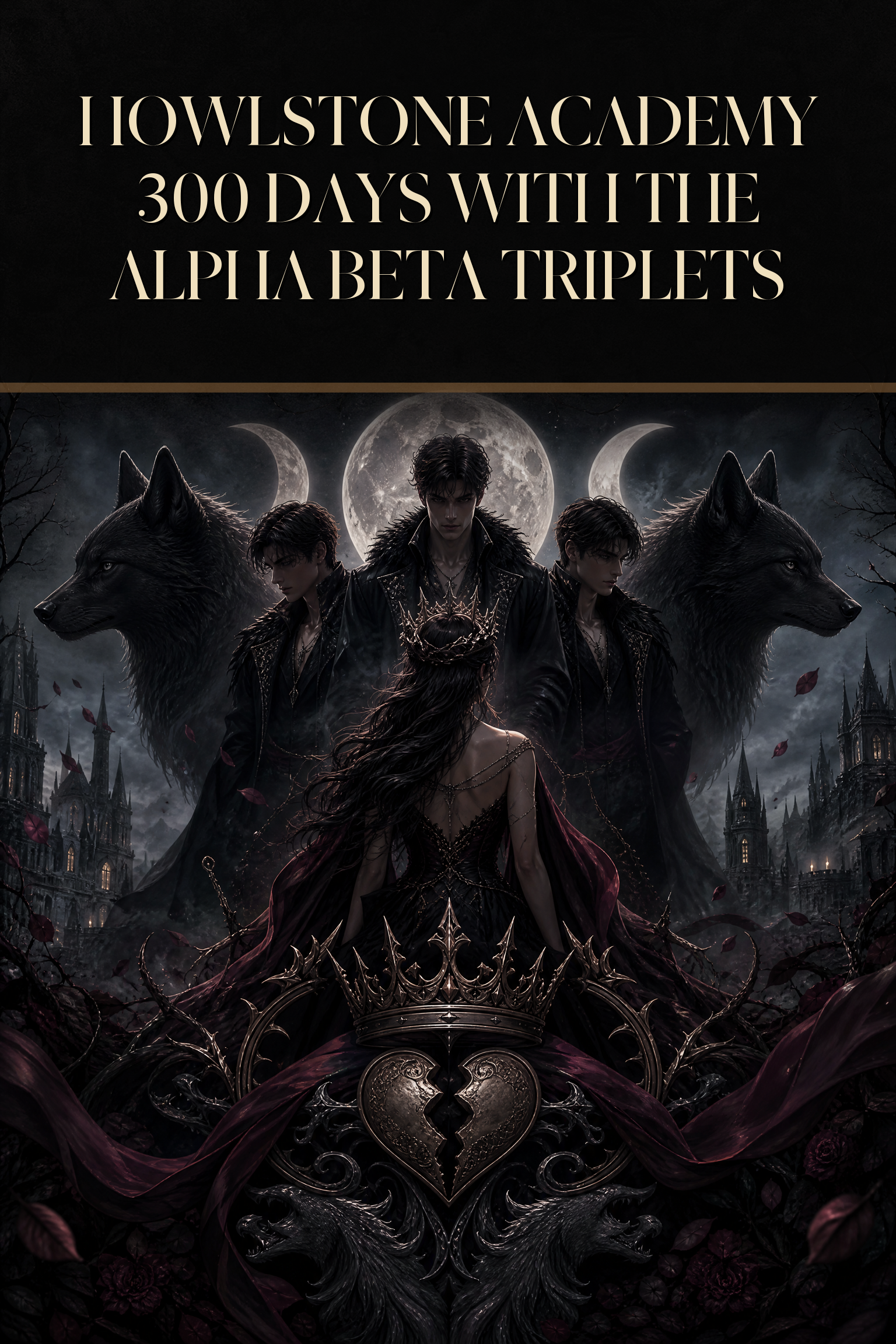 Howlstone Academy 300 Days With The Alpha Beta Triplets - Blackcrest Books preview cover image