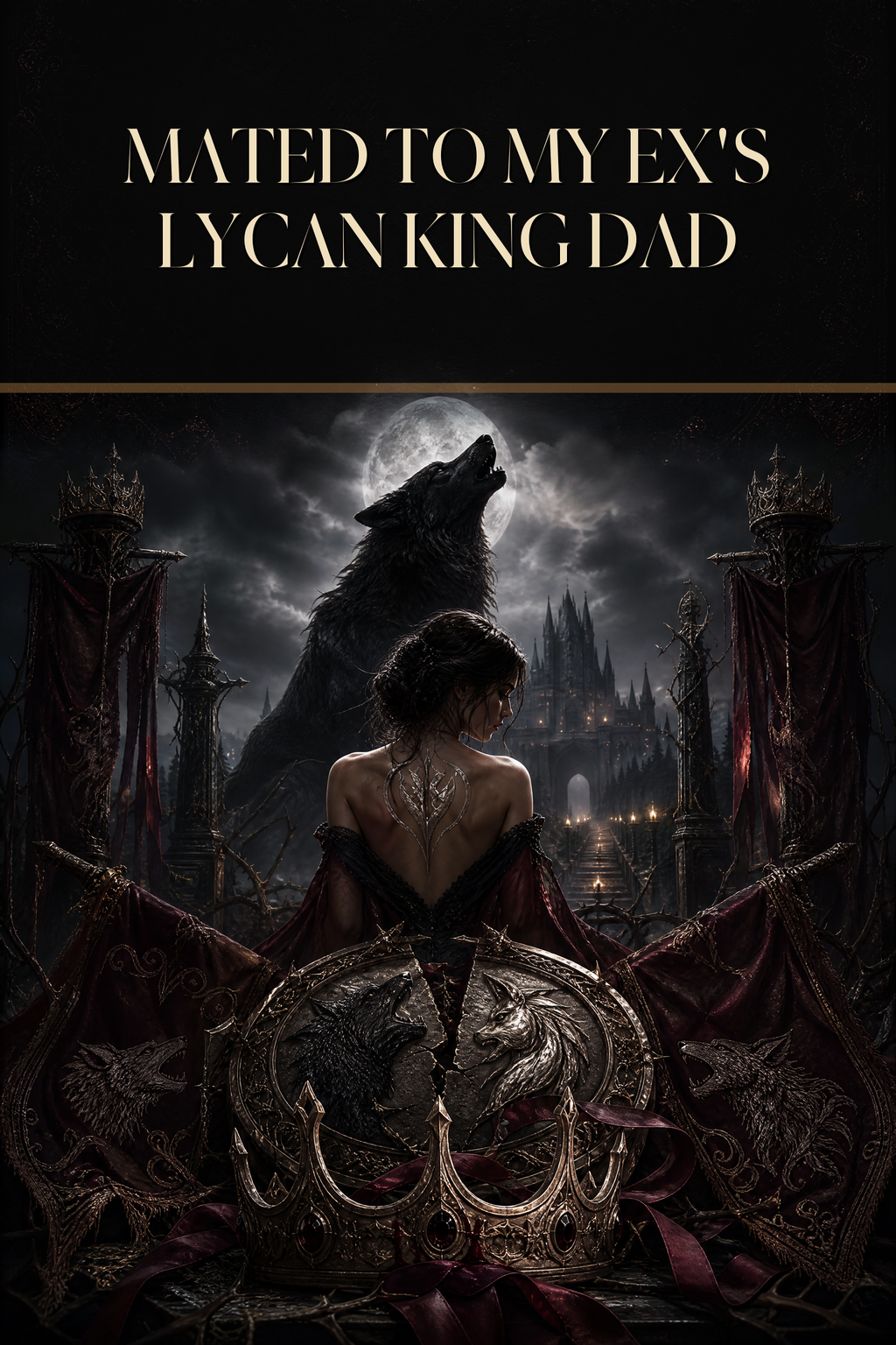 Mated To My Ex's Lycan King Dad - Blackcrest Books cover art