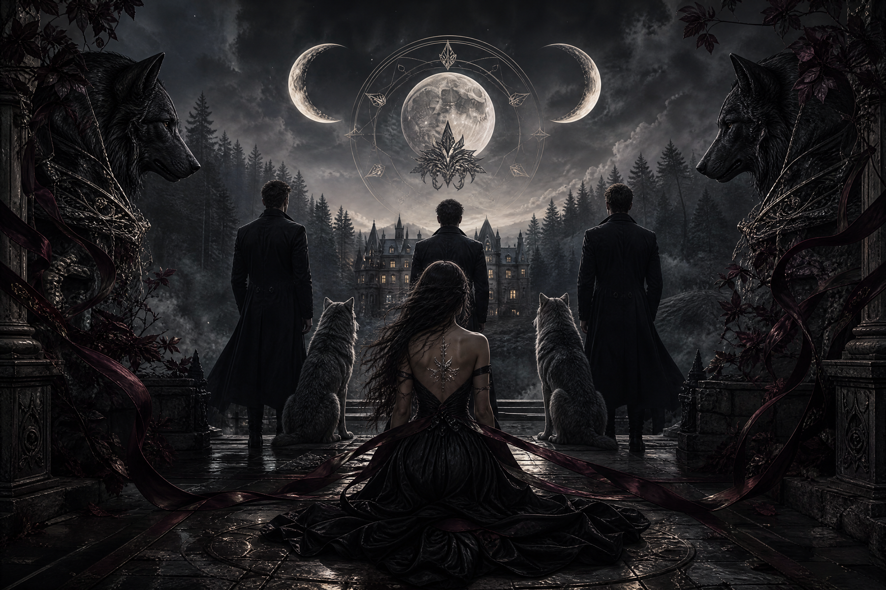 My Triplet Alpha Stepbrother Mates - Blackcrest Books mood artwork