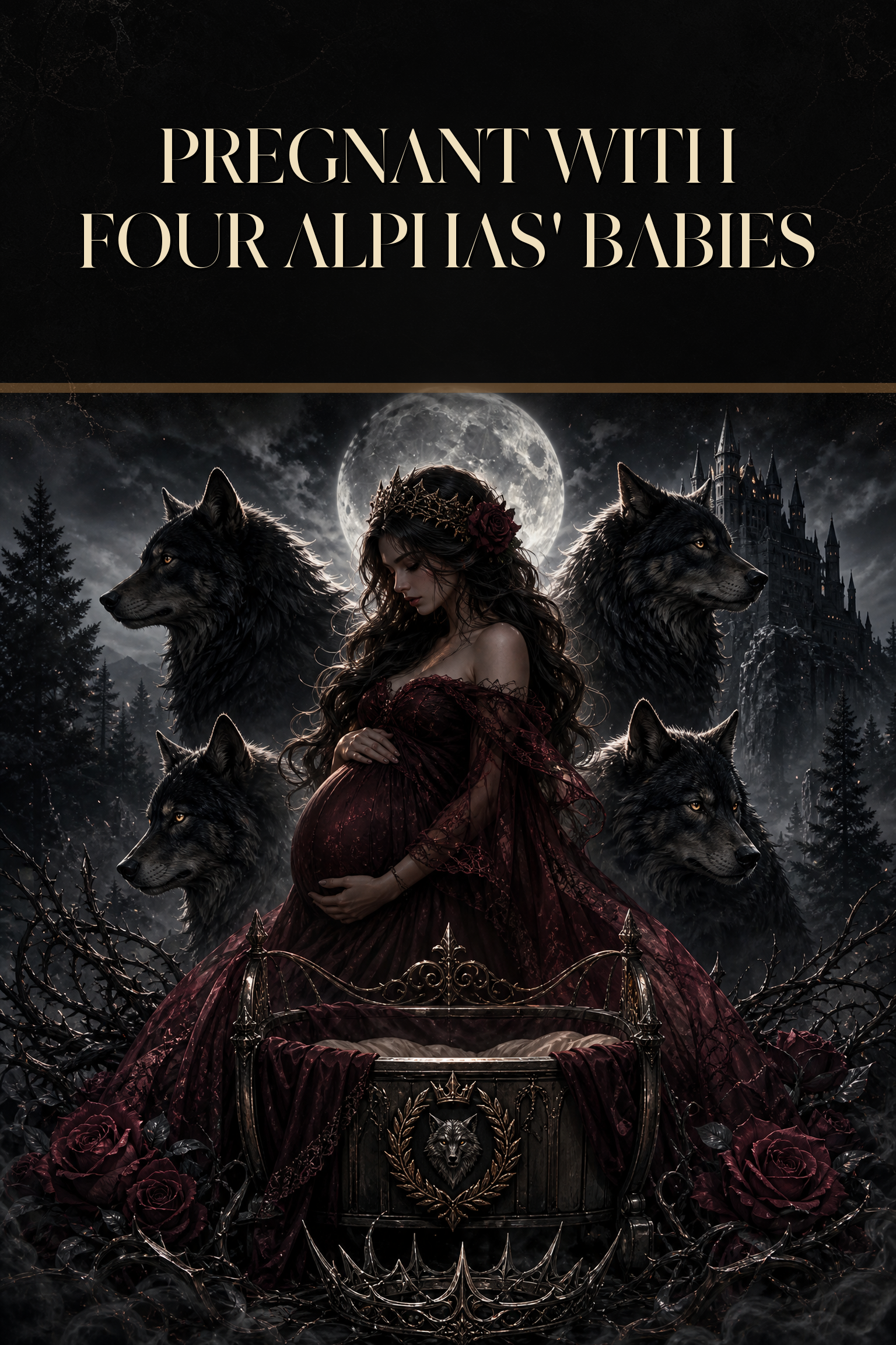 Pregnant With Four Alphas' Babies - Blackcrest Books cover art