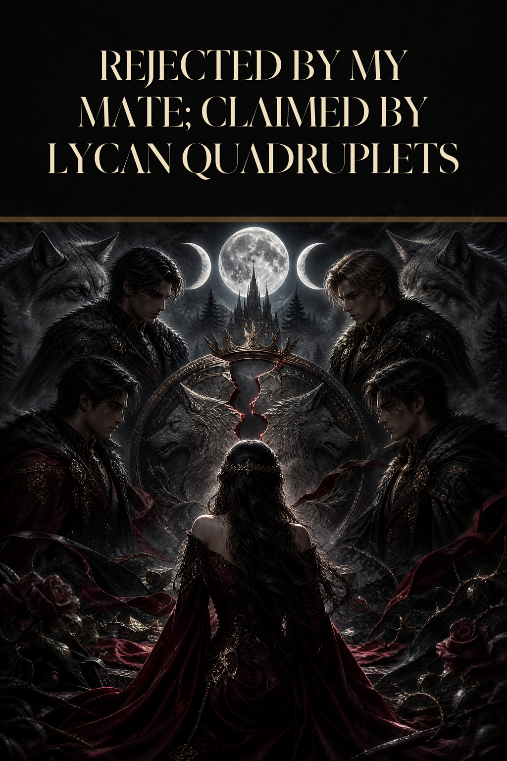 Rejected By My Mate; Claimed By Lycan Quadruplets - Blackcrest Books cover art